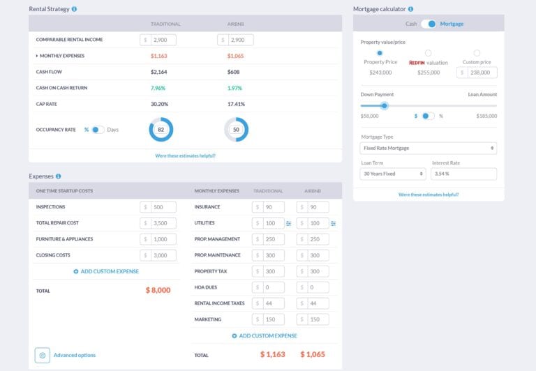 income property analysis - calculator