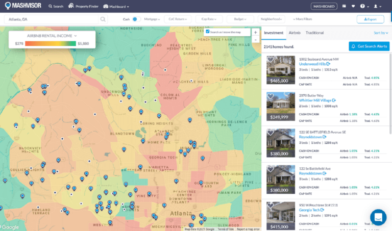 21 Airbnb Tips in 2021: Use Mashvisor's Heatmap for Neighborhood Analysis