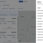 A screenshot of Mashvisor's Map Property Finder with "More Filters" sidebar open