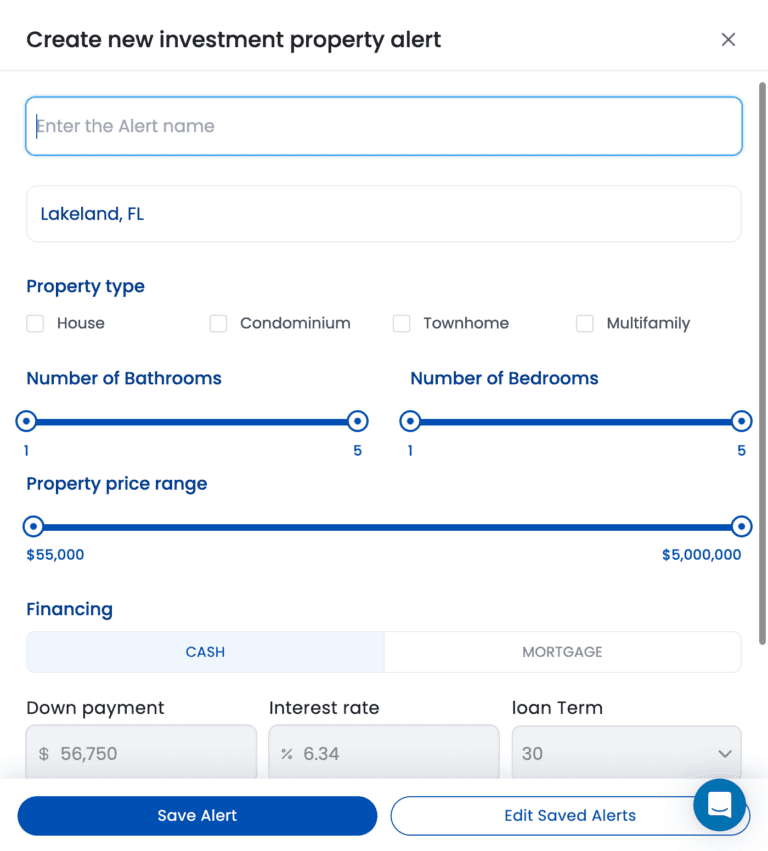 A screenshot of Mashvisor's property alerts